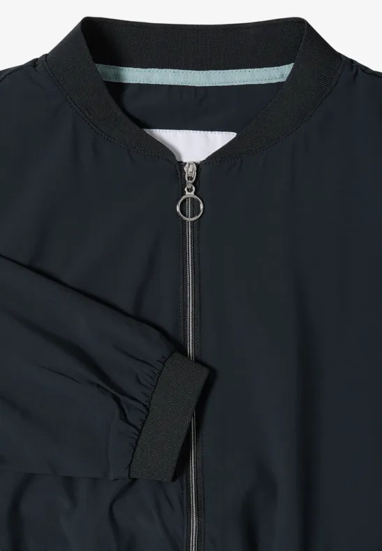 Leichter einfarbiger Blouson mit Reißverschluss
