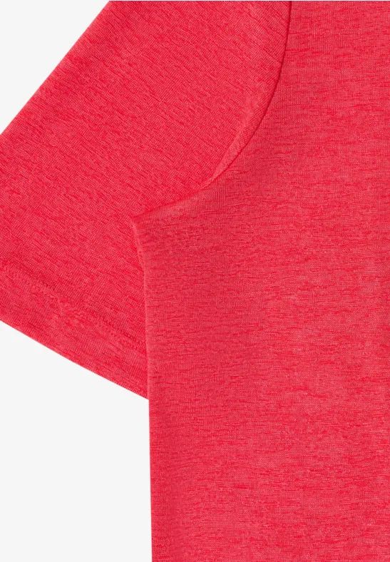 T-Shirt in Leinen-Optik mit Print