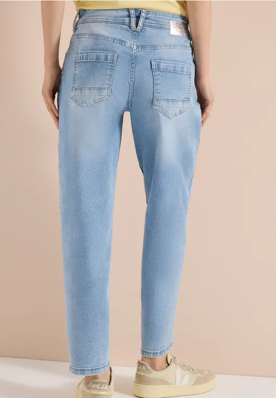 Hoch geschnittene Barrel-Leg-Jeans