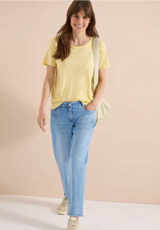 Hoch geschnittene Barrel-Leg-Jeans