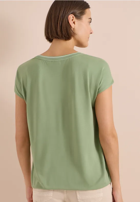 Kurzarm Blusenshirt mit Strukturmix