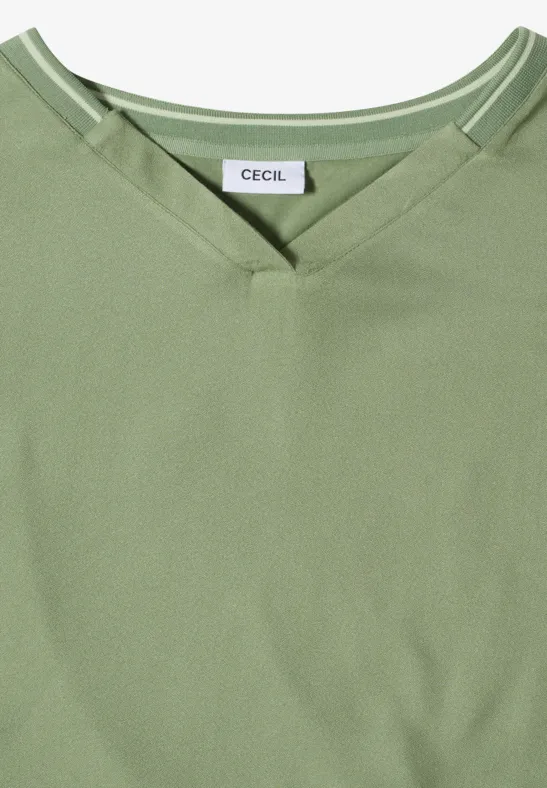 Kurzarm Blusenshirt mit Strukturmix