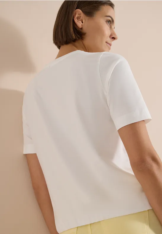 Baumwoll-T-Shirt mit abstraktem Frontprint