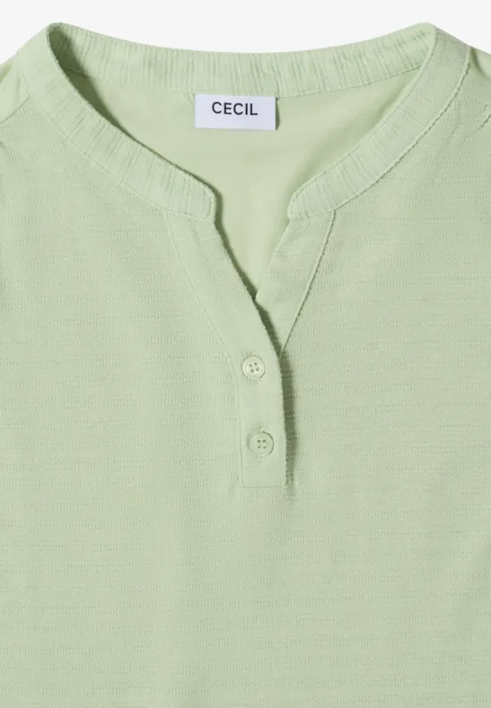 Ärmelloses strukturiertes Top mit Split Neck