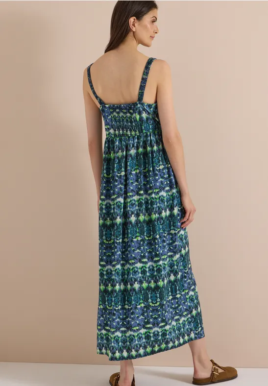Maxikleid mit Grafikprint und V-Ausschnitt