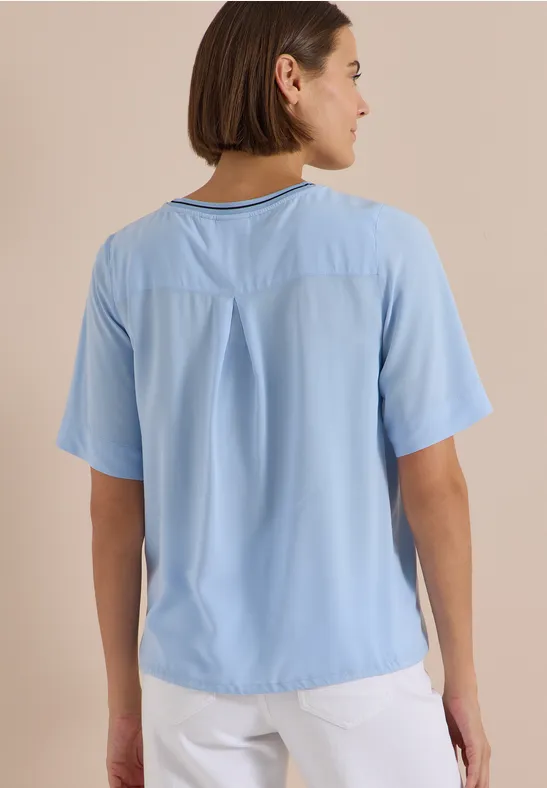 Lockere Kurzarm-Bluse aus Viskose