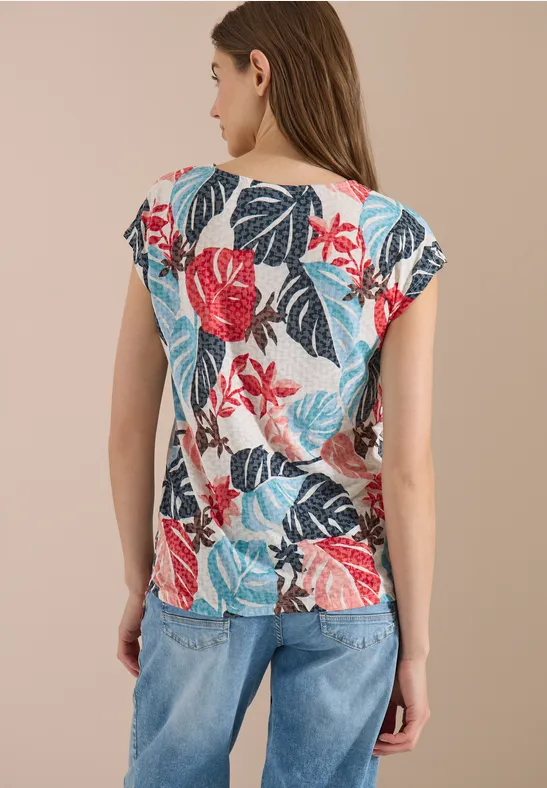 Ausbrenner T-Shirt mit Tropenmuster
