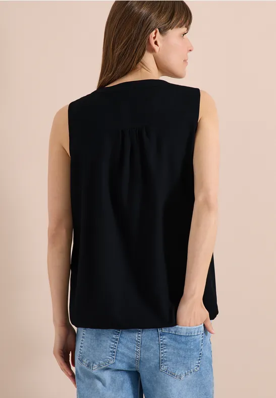 Ärmelloses Blusentop mit Split-Neck