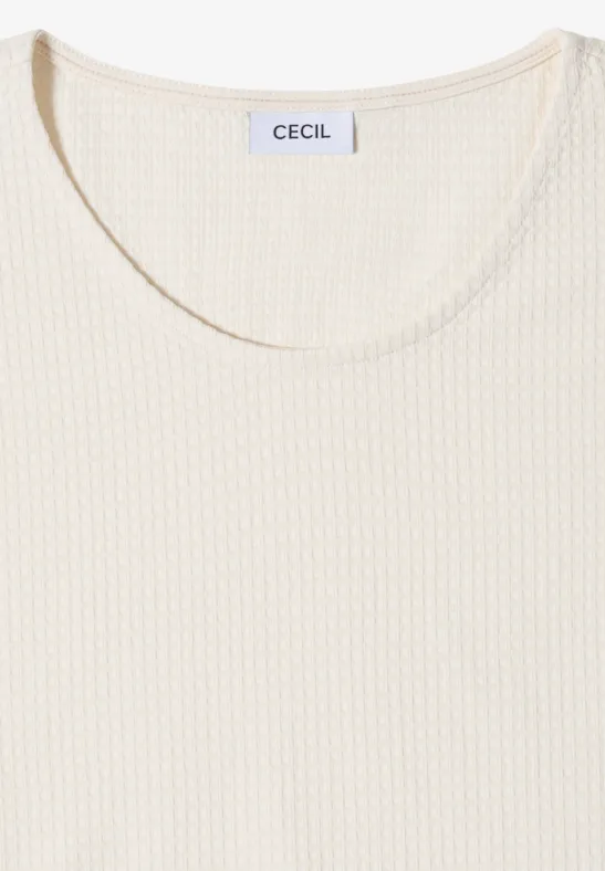 Strukturiertes V-Shirt mit Tunnelzug