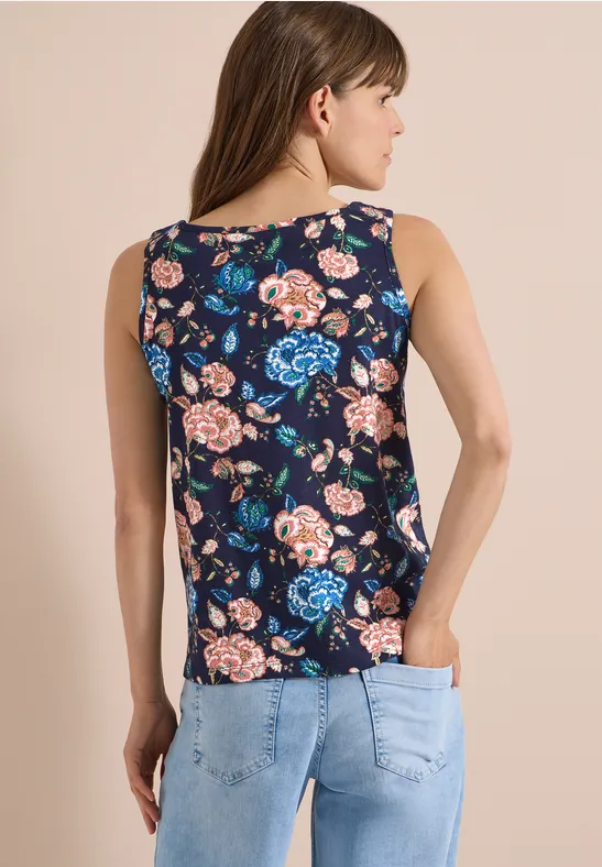Blumen-Top mit geflochtenen Trägern