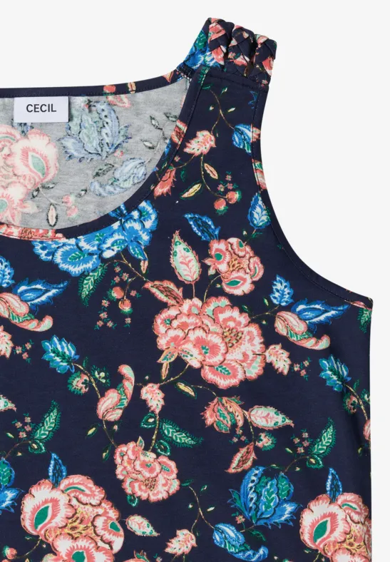 Blumen-Top mit geflochtenen Trägern