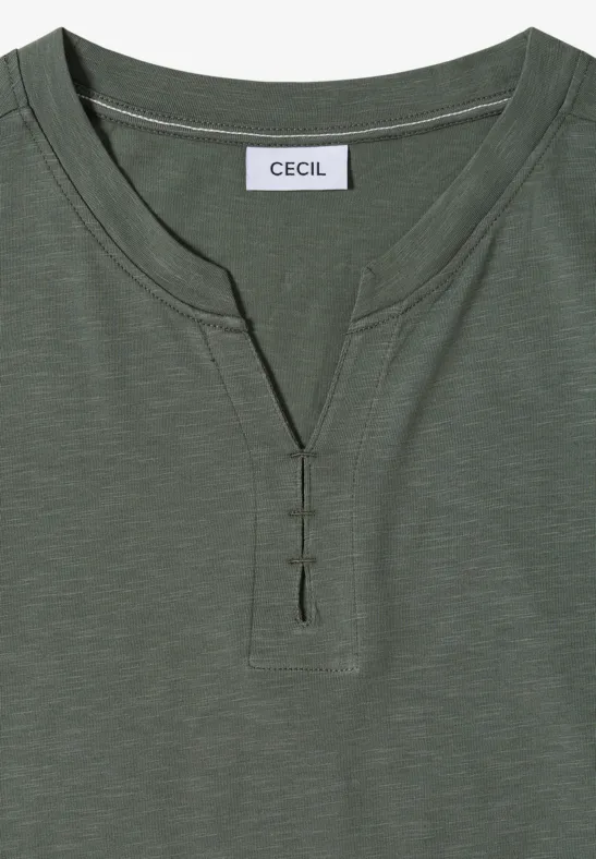 3/4-Arm Shirt mit Split Neck