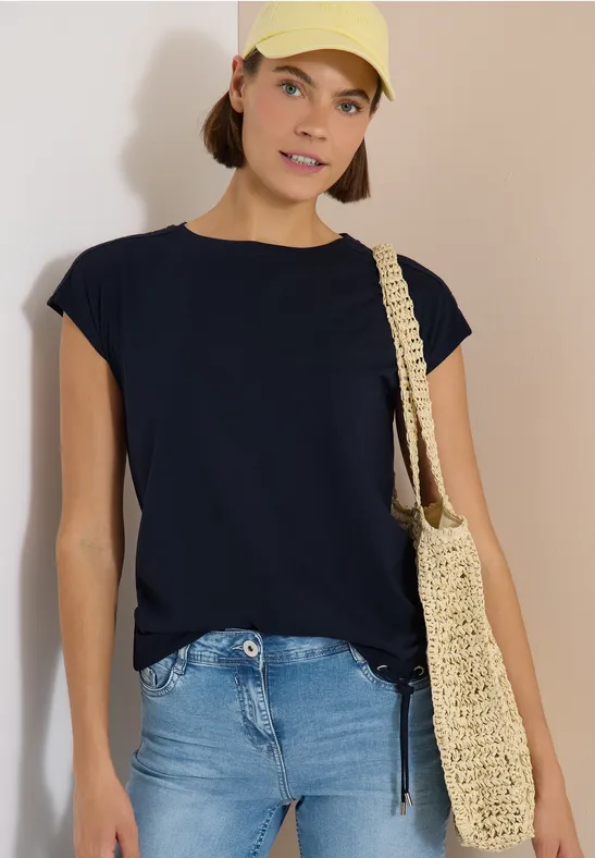 Softes Modal-T-Shirt mit Häkel-Details