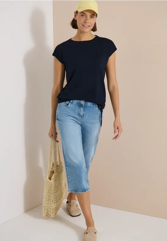 Softes Modal-T-Shirt mit Häkel-Details