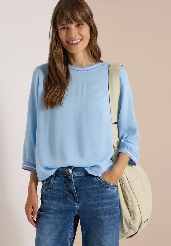 Weiches Blusenshirt mit Streifendetails