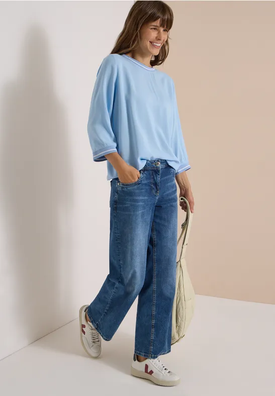 Weiches Blusenshirt mit Streifendetails