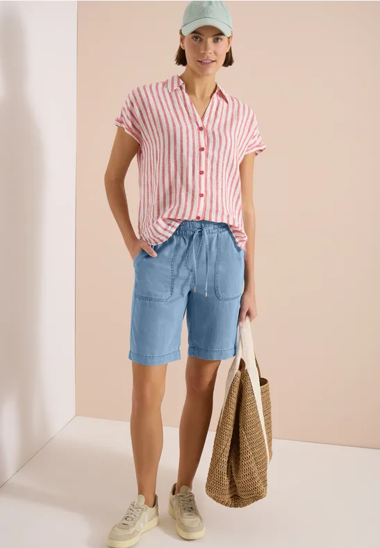 Leichte Lyocell-Shorts mit geradem Bein