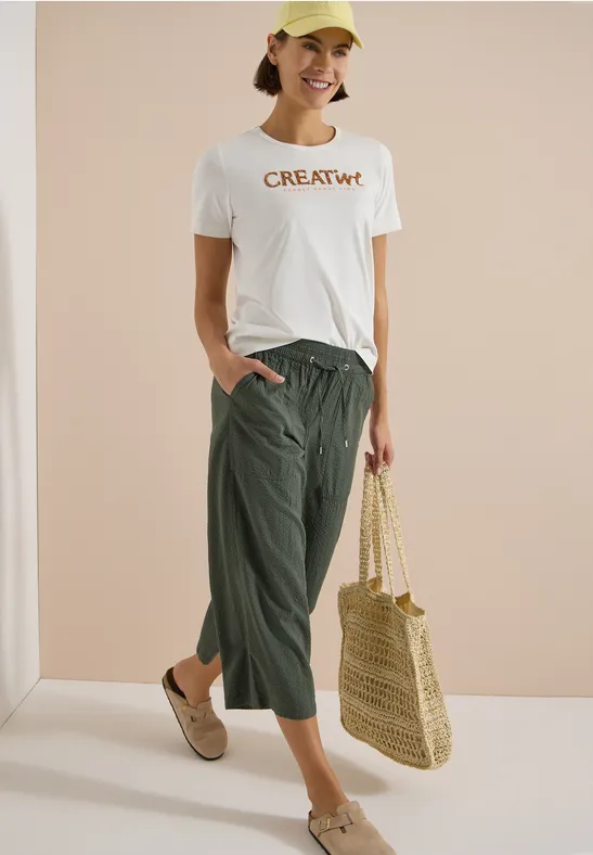 T-Shirt mit Glitzer-Schriftzug