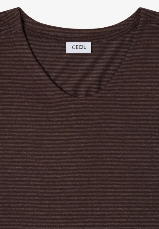 Gestreiftes T-Shirt mit Cut-Out-Schultern
