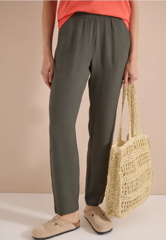 Strukturierte Loose Fit Karottenhose