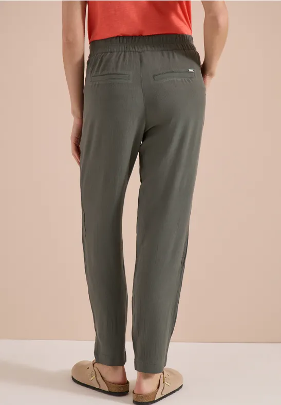 Strukturierte Loose Fit Karottenhose
