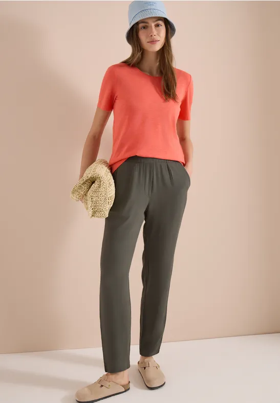 Strukturierte Loose Fit Karottenhose