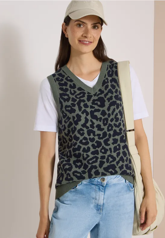Strickpullunder mit Leopardenmuster