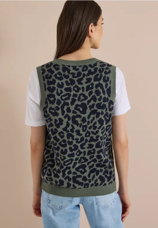 Strickpullunder mit Leopardenmuster