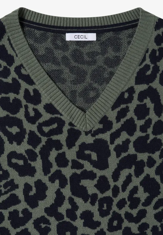 Strickpullunder mit Leopardenmuster