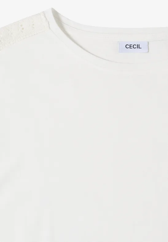 T-Shirt mit U-Boot-Ausschnitt und Tunnelzug