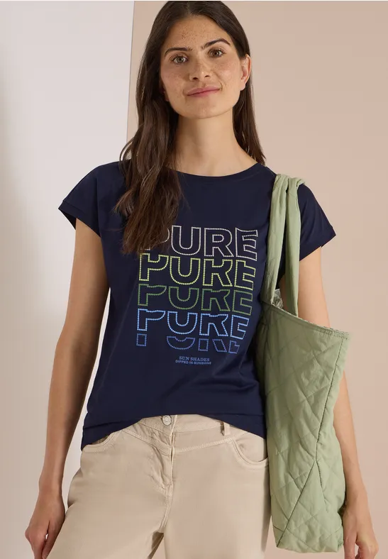 T-Shirt mit Typografie-Print