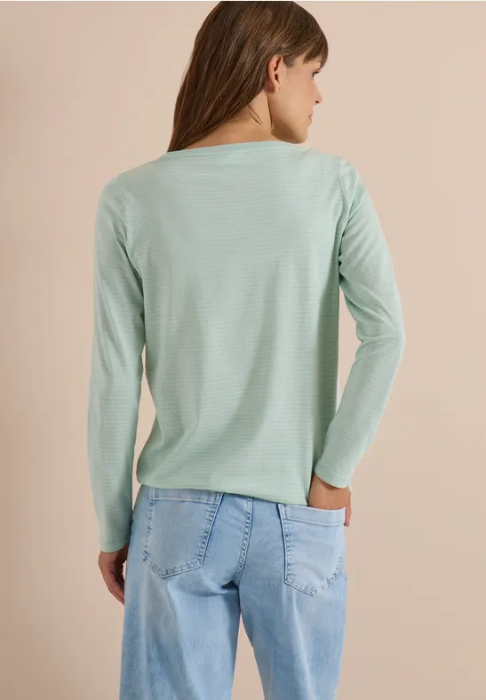 Gestreiftes Langarmshirt aus Jersey