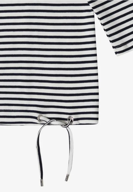 Gestreiftes 3/4-Arm-Shirt mit Tunnelzug
