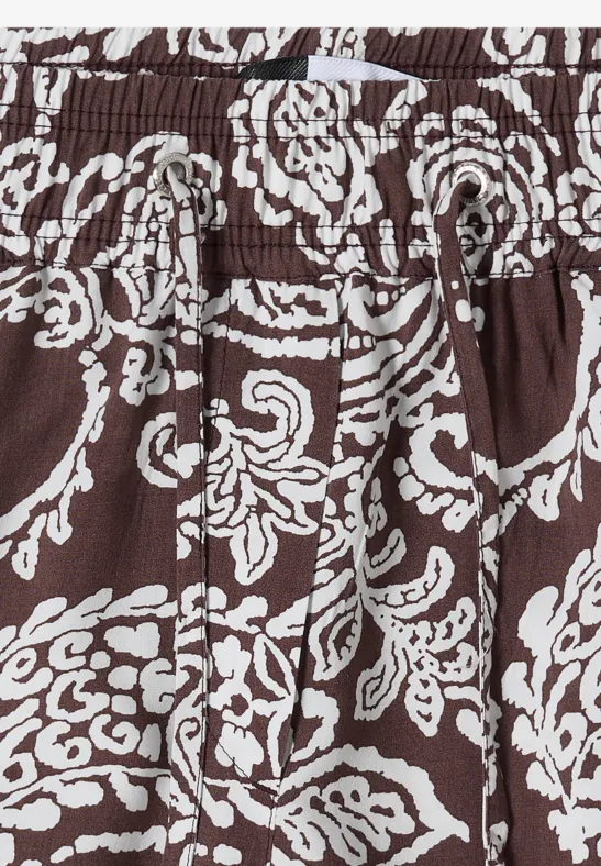 Culotte mit Paisley-Muster und Weitem Bein