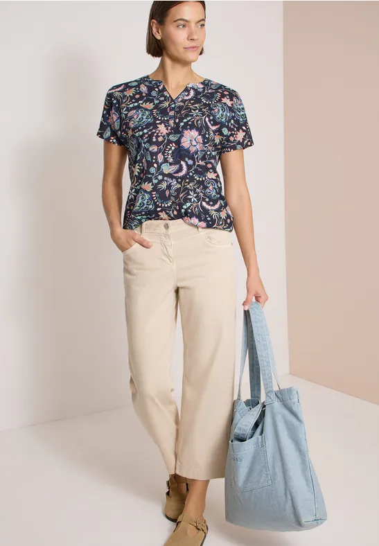 Tunika-Shirt mit Blumenmuster
