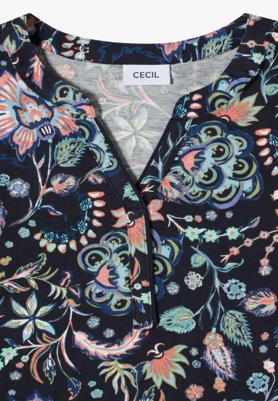 Tunika-Shirt mit Blumenmuster