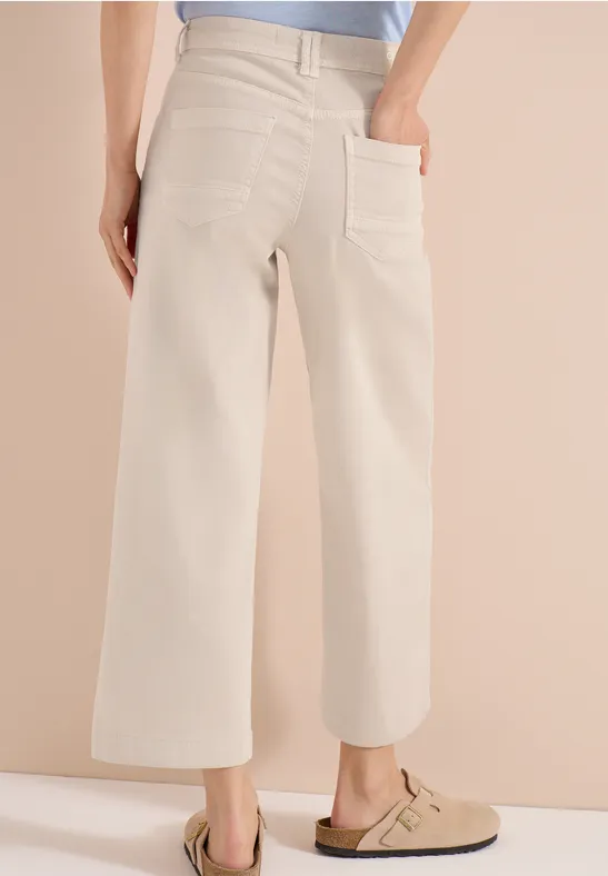 7/8 Wide-Leg-Jeans mit hohem Bund