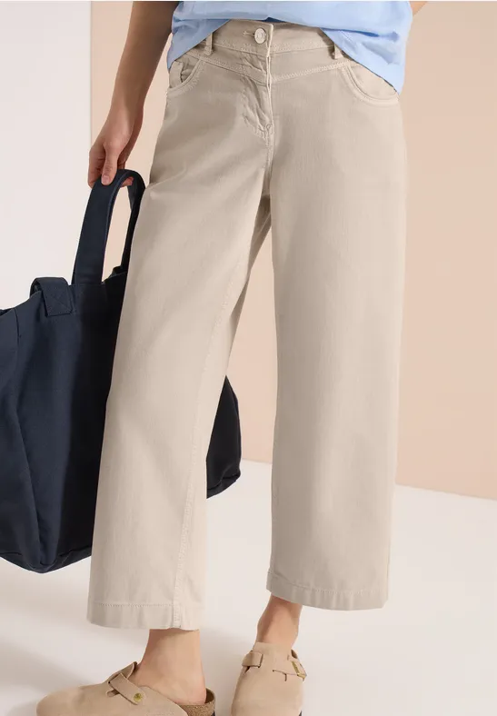 7/8 Wide-Leg-Jeans mit hohem Bund