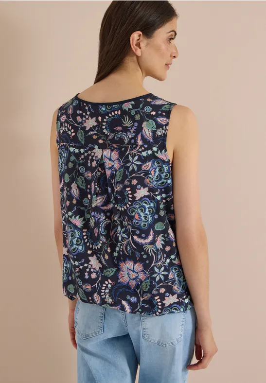 V-Ausschnitt Blusentop mit Blumenprint