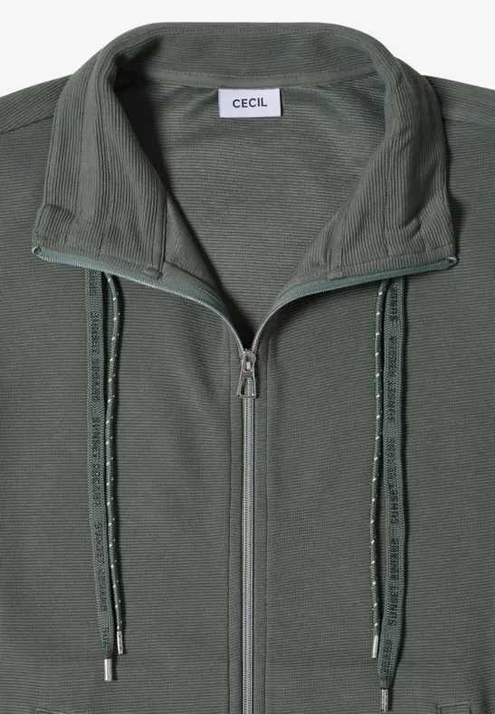 Stehkragenjacke mit Ottoman-Struktur