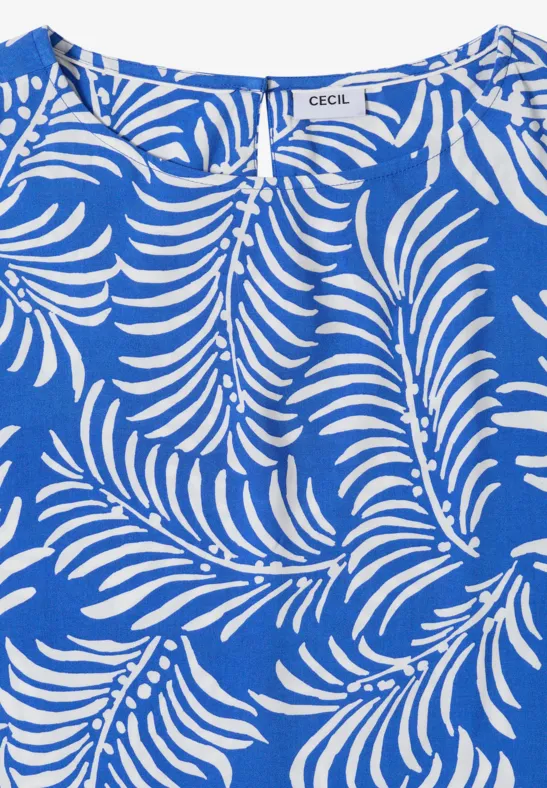 Jerseykleid mit Palmblatt-Print