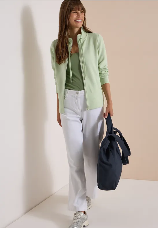 Strukturierte Zip-Jacke mit Tunnelzug