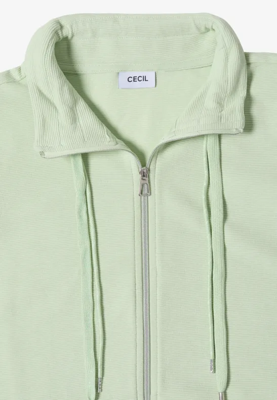 Strukturierte Zip-Jacke mit Tunnelzug