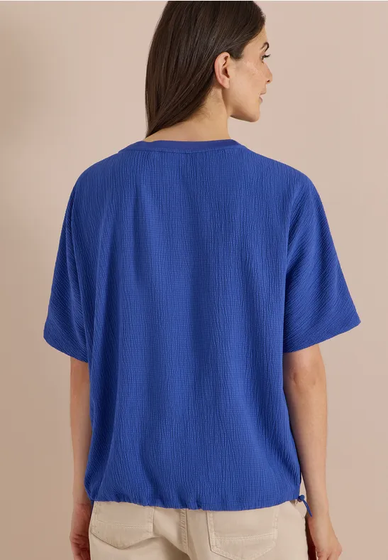 Strukturiertes Blusenshirt im Relaxed Fit