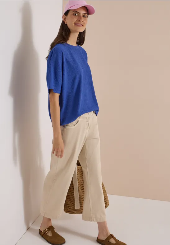 Strukturiertes Blusenshirt im Relaxed Fit
