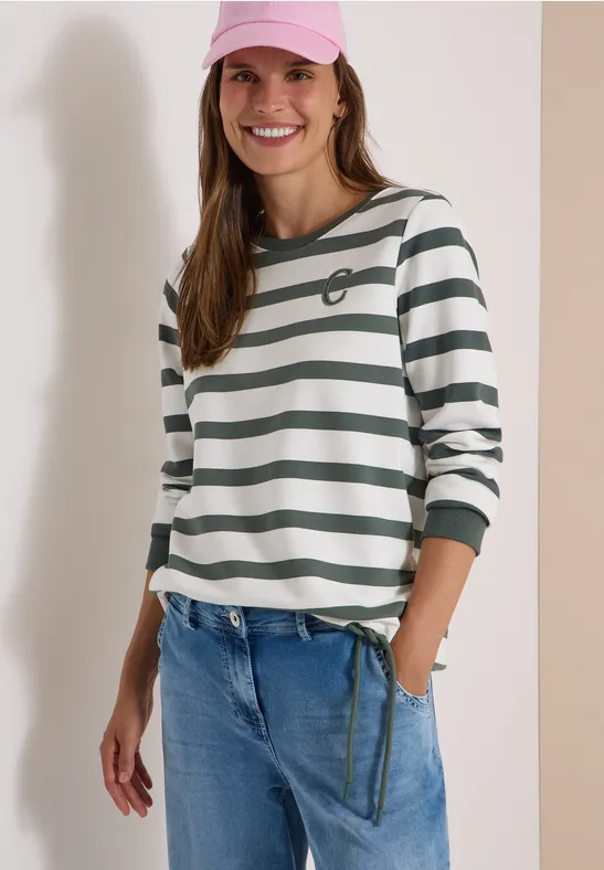 Gestreiftes Sweatshirt mit Tunnelzug