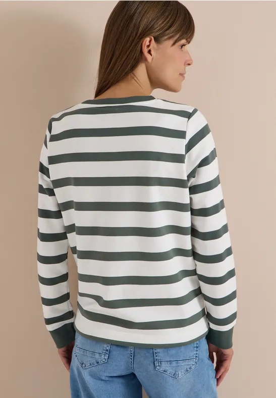 Gestreiftes Sweatshirt mit Tunnelzug