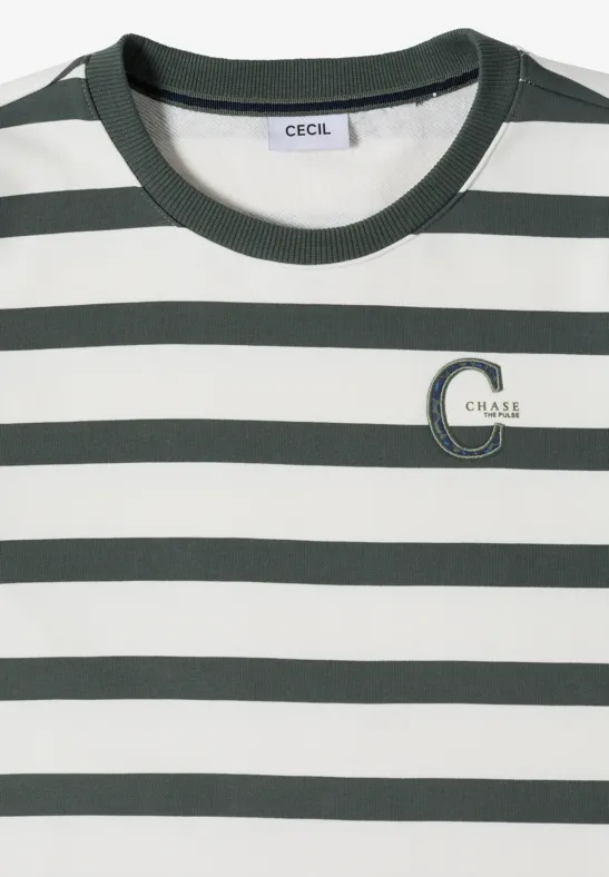 Gestreiftes Sweatshirt mit Tunnelzug