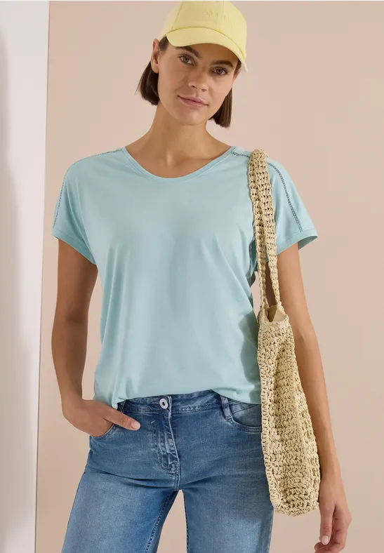 Weiches Jerseyshirt mit Spitze