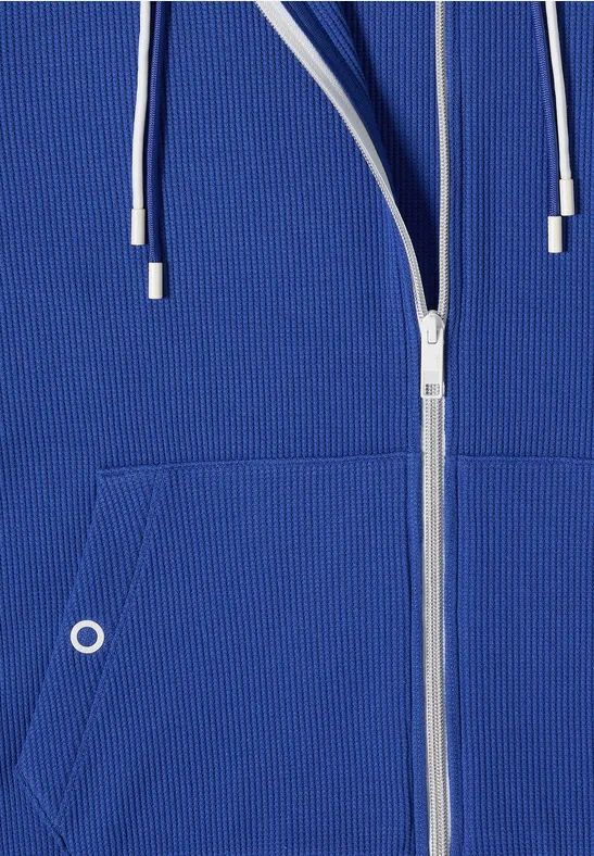 Strukturierte Kapuzenjacke mit Reißverschluss